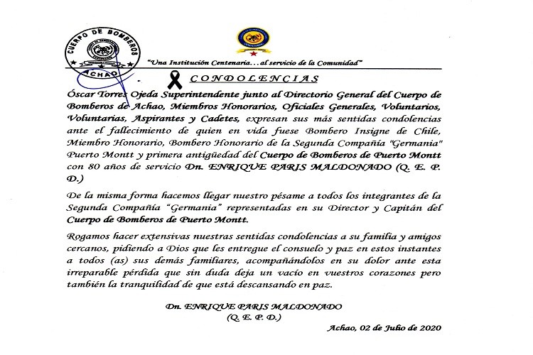 Bomberos de Achao - Abnegación y Trabajo